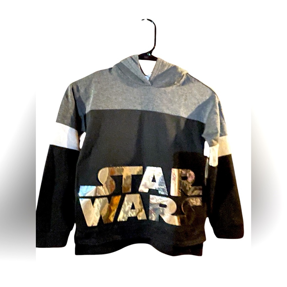 Star Wars Grey Black White Hooded Star Wars Mirror Look Sweatshirt Boys
